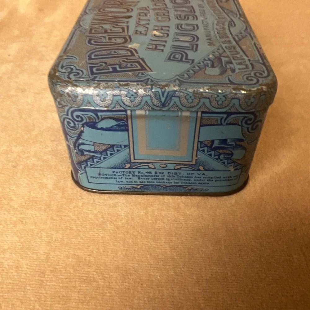 VINTAGE BLUE TIN Edgeworth Extra High Grade Plug Slice Tim